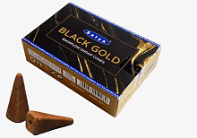 Благовония-конусы "Black Gold Blackflow Dhoop Cones" (Черное Золото) 10 шт., Satya